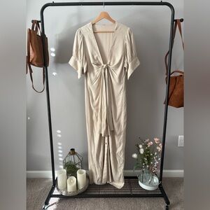 Free People Cream linen blend maxi